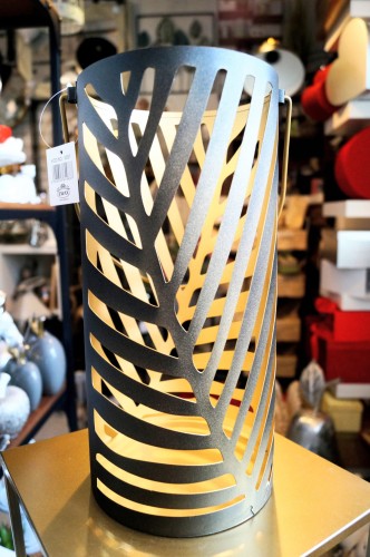 LAMPION AŻUROWY CZARNY 19,5cm