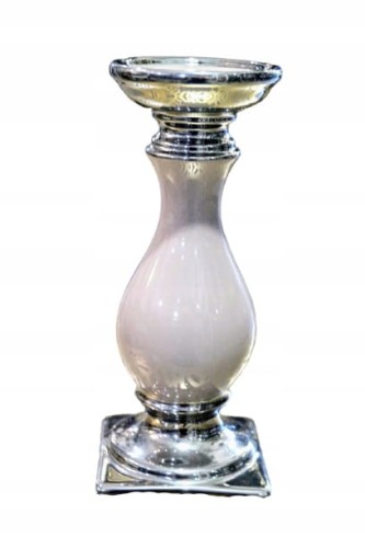 ŚWIECZNIK BEŻOWY ŚREDNI 22cm
