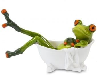 FIGURKA ŻABA W WANNIE