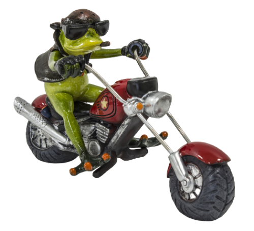 FIGURKA ŻABA NA MOTOCYKLU HARLEYU