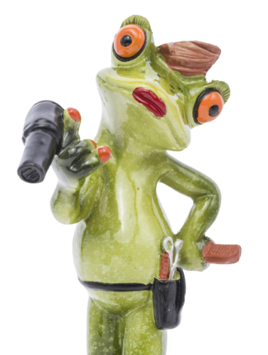 FIGURKA ŻABA FRYZJERKA