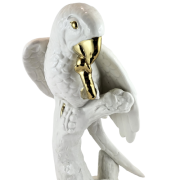 FIGURKA PAPUGA CERAMICZNA NA GAŁĘZI