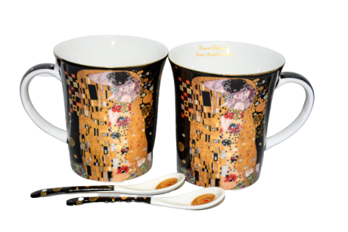 KLIMT KOMPLET 2 KUBKÓW Z ŁYŻECZKAMI PUDEŁKO 300ML