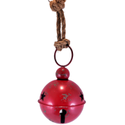 WISZĄCY METALOWY DZWONEK CZERWONY 20 x 32 CM