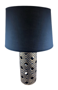 LAMPA CERAMICZNA ZŁOTO-CZARNA Z CZARNYM ABAŻUREM