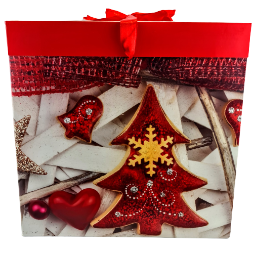 PUDEŁKO PREZENTOWE ŚWIĘTA 22X22CM MIX 4 WZORY