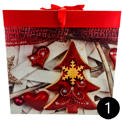 PUDEŁKO PREZENTOWE ŚWIĘTA 22X22CM MIX 4 WZORY