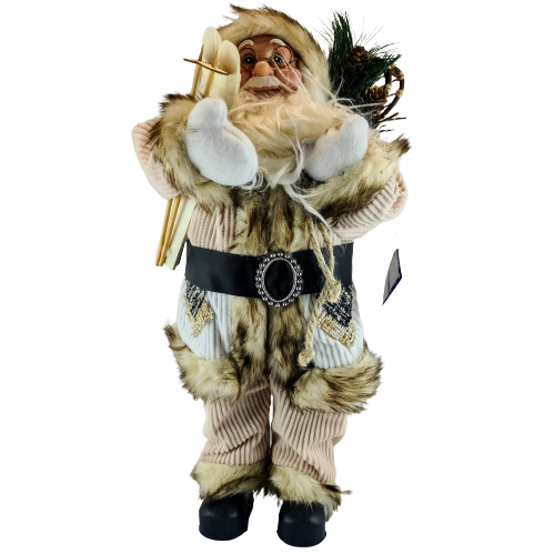 FIGURKA MIKOŁAJ Z NARTAMI 45 CM