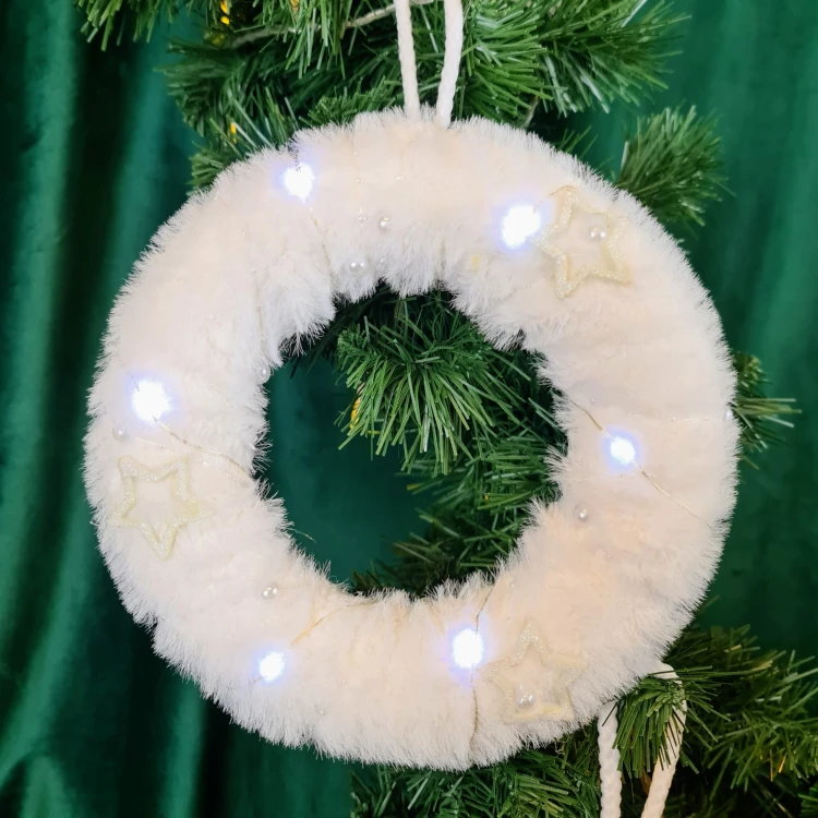 WIANEK NA DRZWI WIENIEC TEKSTYLNY WISZĄCY LED 19CM