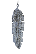 LIŚĆ METALOWY DŁUGI BIAŁO-SZAMPAŃSKI 13x3cm
