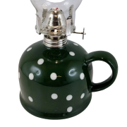 LAMPA NAFTOWA Z CERAMICZNĄ ZIELONĄ PODSTAWĄ