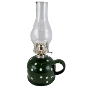 LAMPA NAFTOWA Z CERAMICZNĄ ZIELONĄ PODSTAWĄ