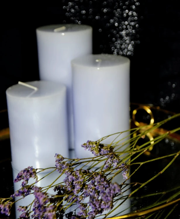 ZESTAW 3 ŚWIEC ZAPACHOWYCH LAVENDER LAWENDOWY