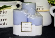 ZESTAW 3 ŚWIEC ZAPACHOWYCH LAVENDER LAWENDOWY