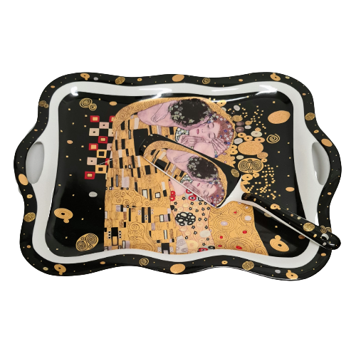 TACA Z ŁOPATKĄ  KLIMT POCAŁUNEK CZARNY