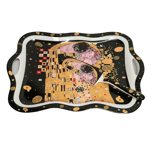 TACA Z ŁOPATKĄ  KLIMT POCAŁUNEK CZARNY