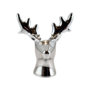 GŁOWA RENIFERA CERAMICZNA SREBRNA MINI