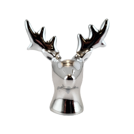 GŁOWA RENIFERA CERAMICZNA SREBRNA MINI