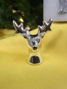 GŁOWA RENIFERA CERAMICZNA SREBRNA MINI
