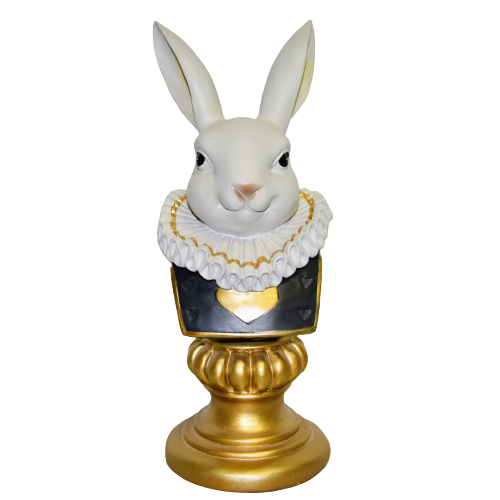 PAN KRÓLIK ZAJĄC GALERYJNY Z BIAŁĄ KRYZĄ POPIERSIE 29CM
