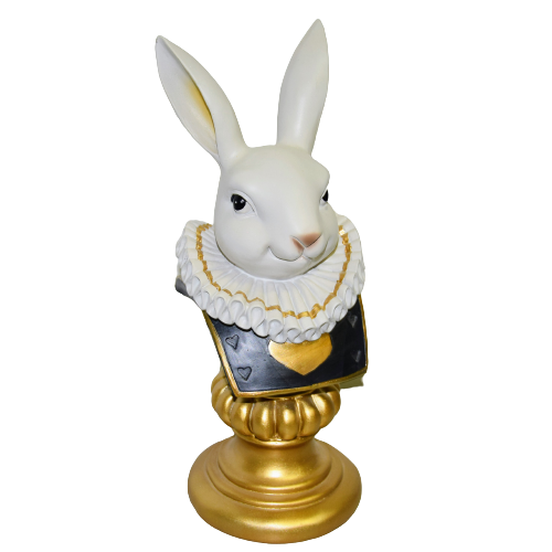 PAN KRÓLIK ZAJĄC GALERYJNY Z BIAŁĄ KRYZĄ POPIERSIE 29CM