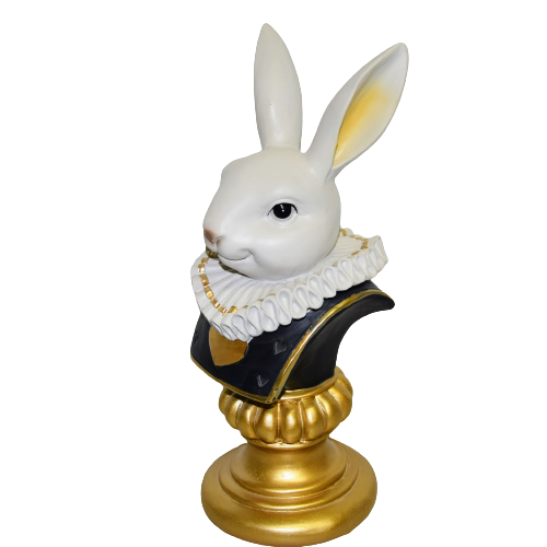 PAN KRÓLIK ZAJĄC GALERYJNY Z BIAŁĄ KRYZĄ POPIERSIE 29CM