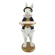 KRÓLIK ZAJĄC CZARNO BIAŁY MIX DWA WZORY 31 CM