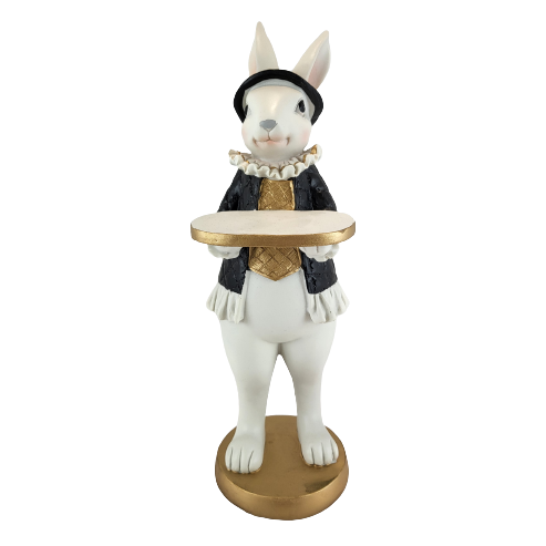KRÓLIK ZAJĄC CZARNO BIAŁY MIX DWA WZORY 31 CM