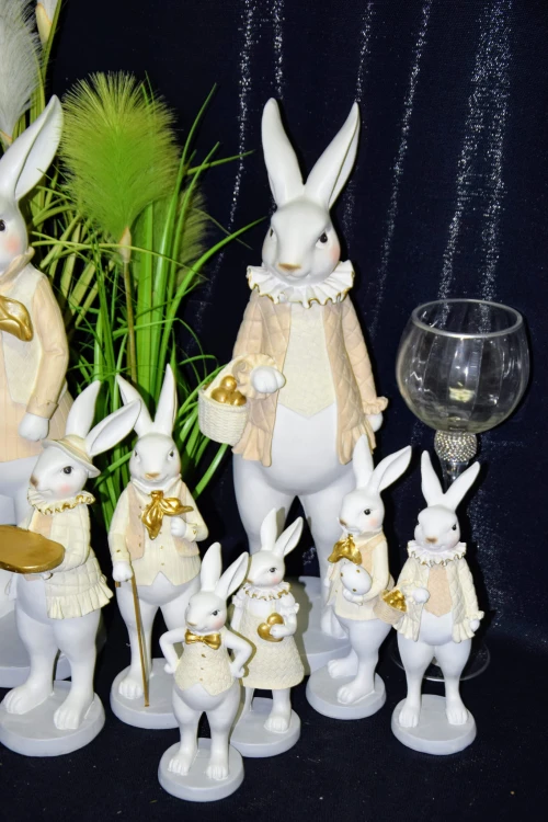 KRÓLIK ZAJĄC STOJĄCY BEŻOWY 31 cm MIX DWA WZORY DO WYBORU