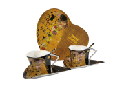 KOMPLET 2 FILIŻANEK KLIMT POCAŁUNEK W SERCU