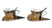 KOMPLET 2 FILIŻANEK KLIMT POCAŁUNEK W SERCU