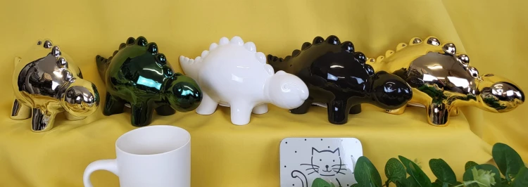 SKARBONKA CERAMICZNA DINOZAUR ZŁOTY
