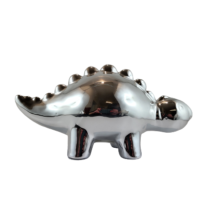 SKARBONKA CERAMICZNA DINOZAUR SREBRNY