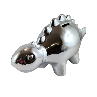 SKARBONKA CERAMICZNA DINOZAUR SREBRNY