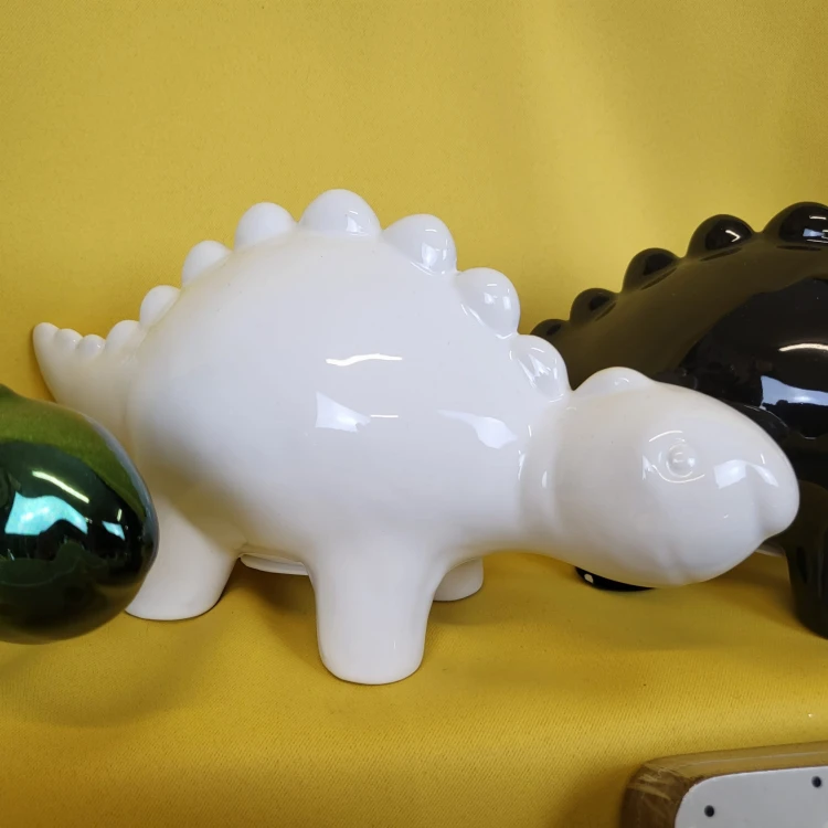 SKARBONKA CERAMICZNA DINOZAUR BIAŁY