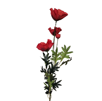 SZTUCZNA ROŚLINA MAK GAŁĄZKA 72 CM