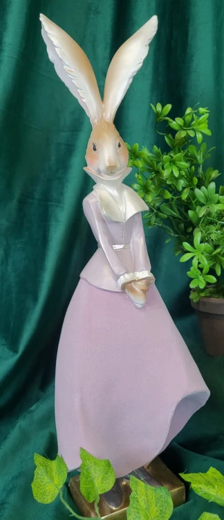 KRÓLIK ZAJĄC STOJĄCY PASTELOWY 46CM MIX DWA WZORY DO WYBORU