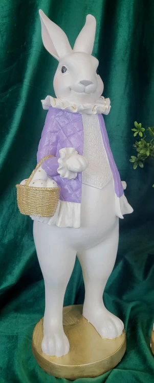 KRÓLIK ZAJĄC STOJĄCY LAWENDOWY 53cm MIX DWA WZORY do wyboru