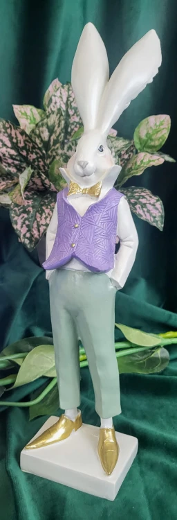 KRÓLIK ZAJĄC STOJĄCY LAWENDOWY 36cm MIX DWA WZORY do wyboru