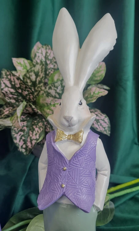 KRÓLIK ZAJĄC STOJĄCY LAWENDOWY 36cm MIX DWA WZORY do wyboru