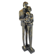 FIGURKA STOJĄCA RODZINA SZARO-ZŁOTA 38,5CM