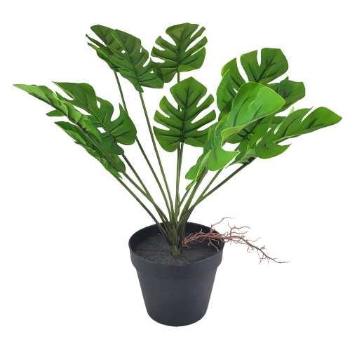 SZTUCZNA ROŚLINA DEKORACYJNA MONSTERA W DONICZCE 40 CM
