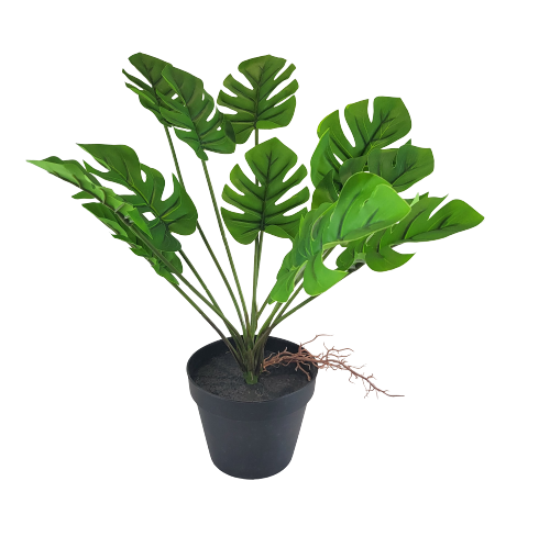 SZTUCZNA ROŚLINA DEKORACYJNA MONSTERA W DONICZCE 40 CM
