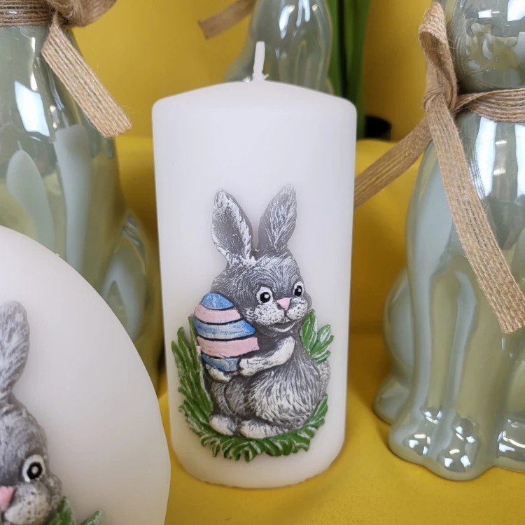 ŚWIECA WALEC ZAJĄCZEK WIELKANOCNY 14CM