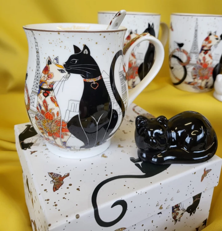 FIGURKA KOT CERAMICZNY BIAŁY lub CZARNY