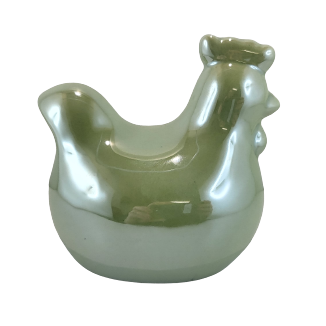 KURKA KURA CERAMICZNA ZIELONA PERŁOWA
