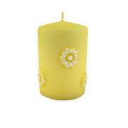 ŚWIECA WALEC ŻÓŁTA MARGARETKA WIELKANOCNA 10CM