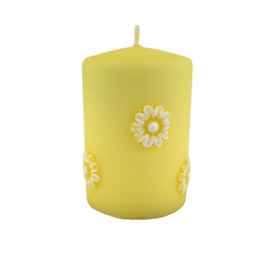 ŚWIECA WALEC ŻÓŁTA MARGARETKA WIELKANOCNA 10CM