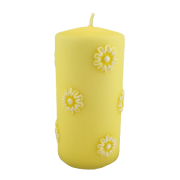 ŚWIECA WALEC ŻÓŁTY MARGARETKA WIELKANOCNA 14CM