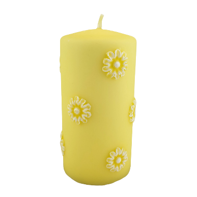 ŚWIECA WALEC ŻÓŁTY MARGARETKA WIELKANOCNA 14CM